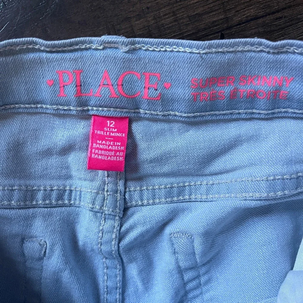 The Childrens Place Super Skinny Jeans Light Wash Blue Slim Fit Kids Size 12